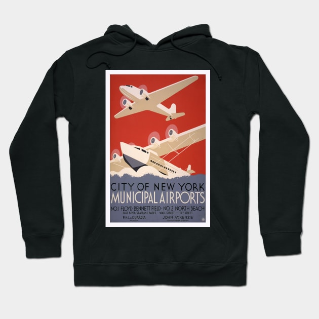 Municipal Airports, 1936. Vintage Poster Hoodie by historyphoto